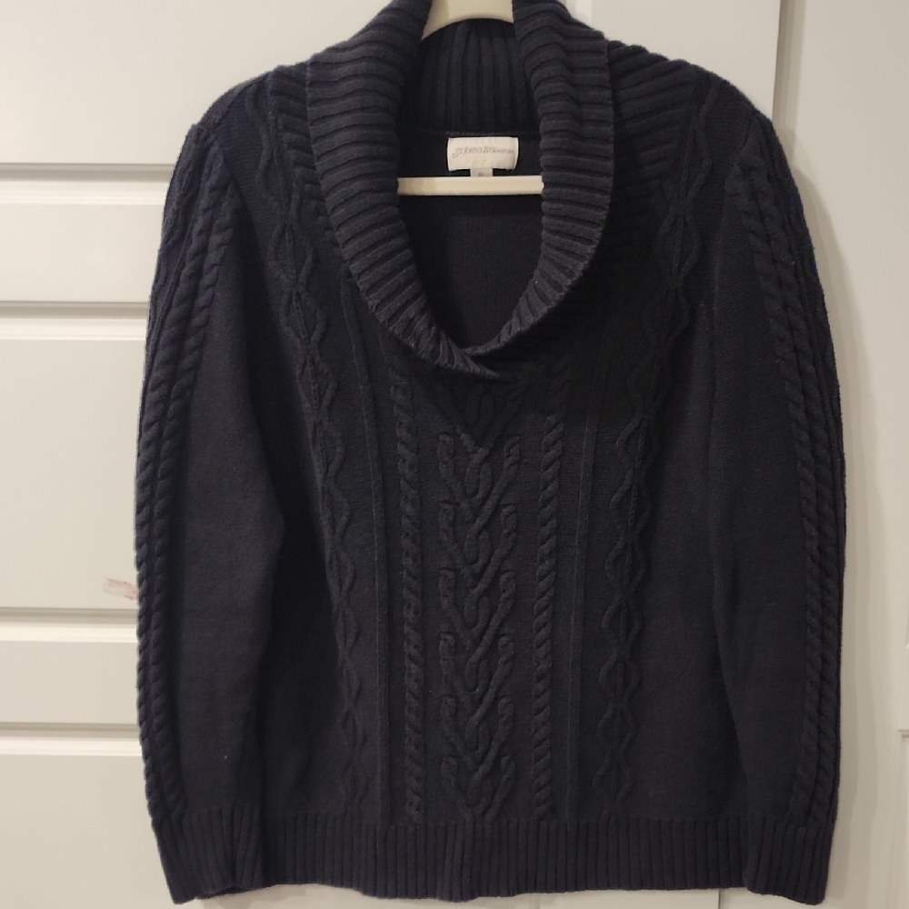 St. John's Bay Black Cowl Neck Sweater